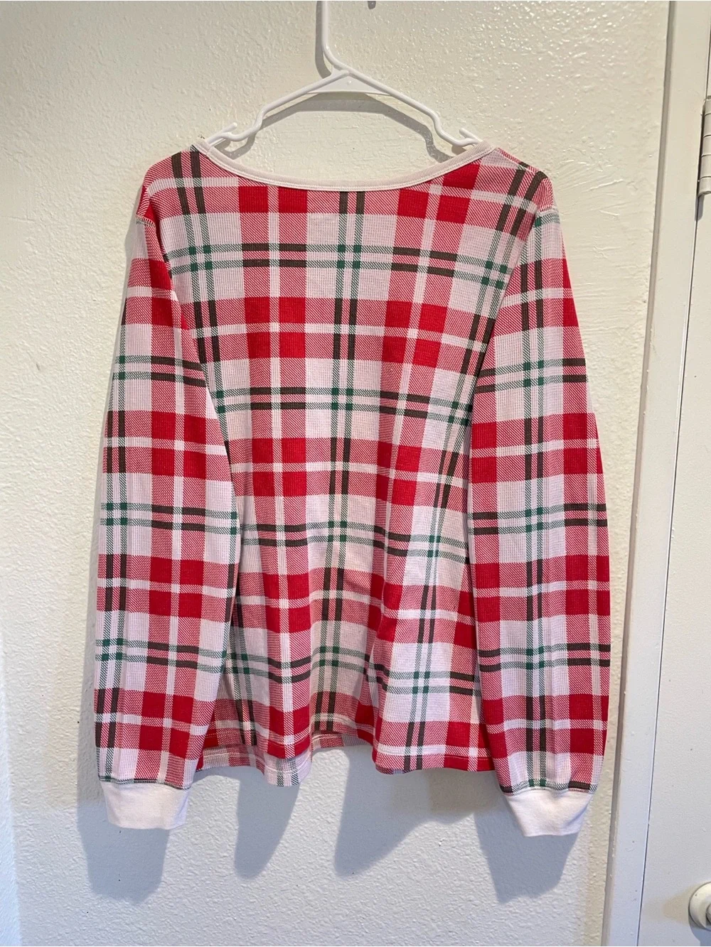 🎄Old Navy Holiday Plaid Waffle Knit PJ Top XXLT